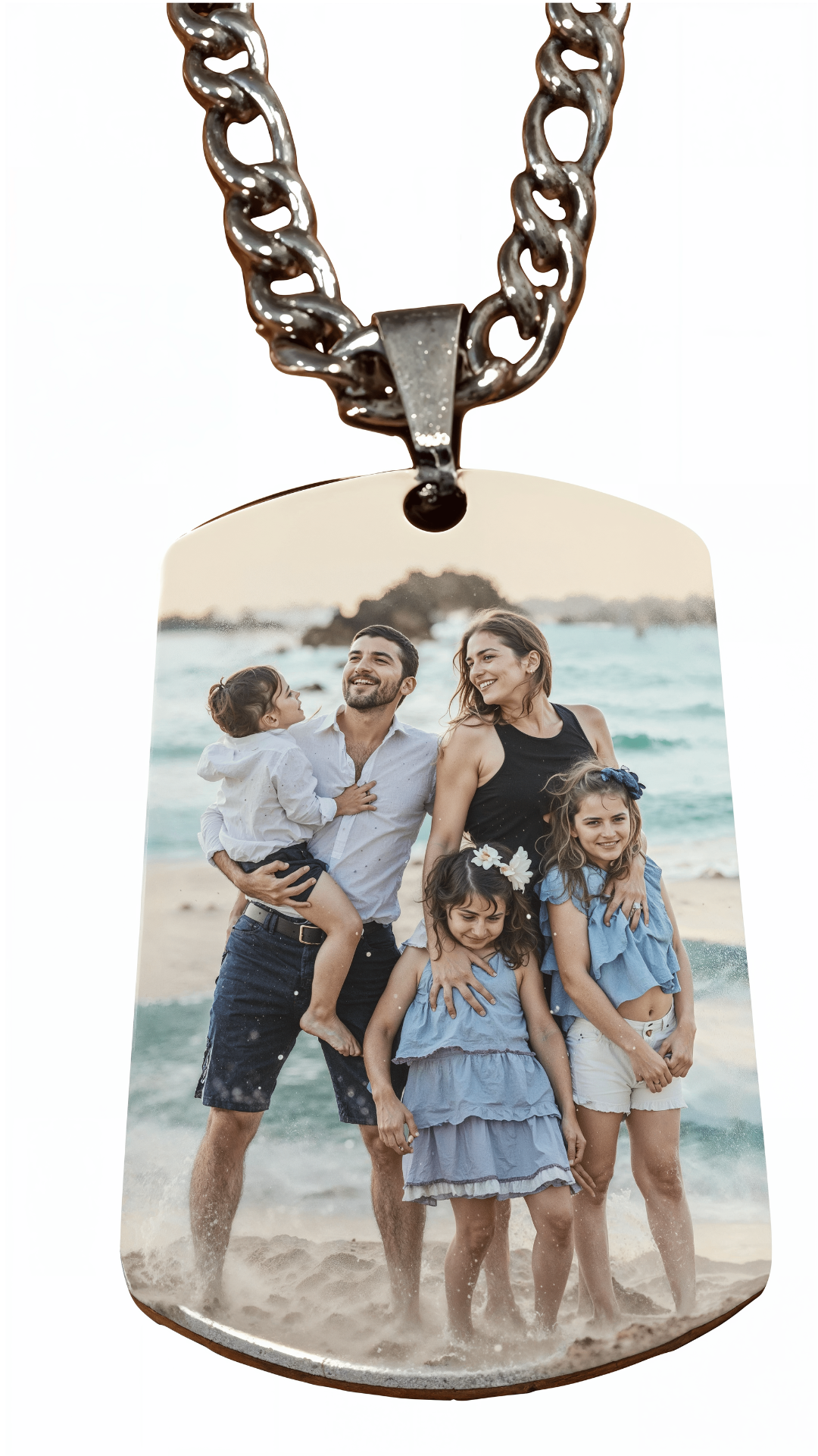 Collar plateado de acero inoxidable personalizable