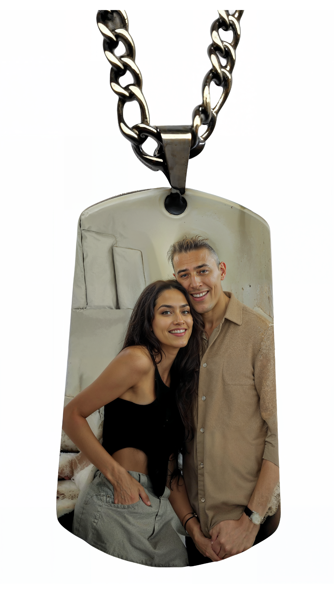 Collar plateado de acero inoxidable personalizable