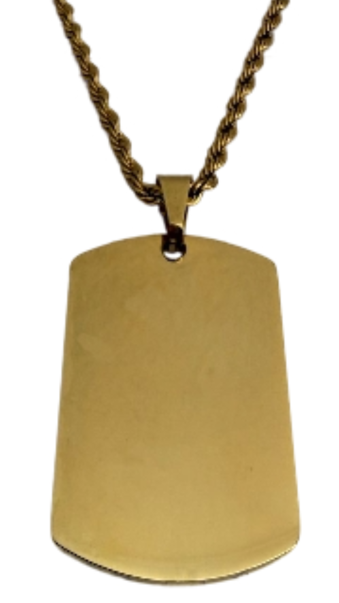 Collar de placa dorada en acero inoxidable, Personalización con foto incluida