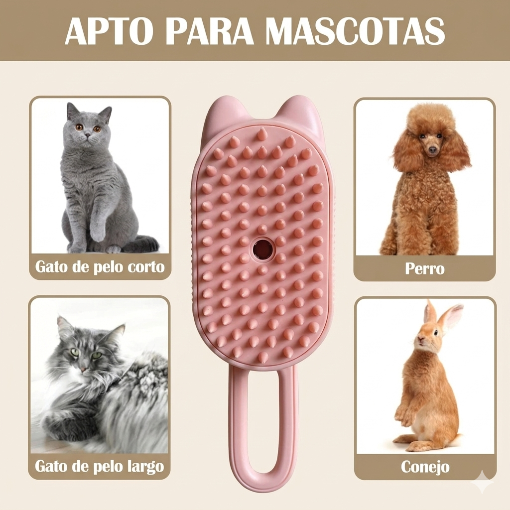 Cepillo a Vapor para Perros y Gatos