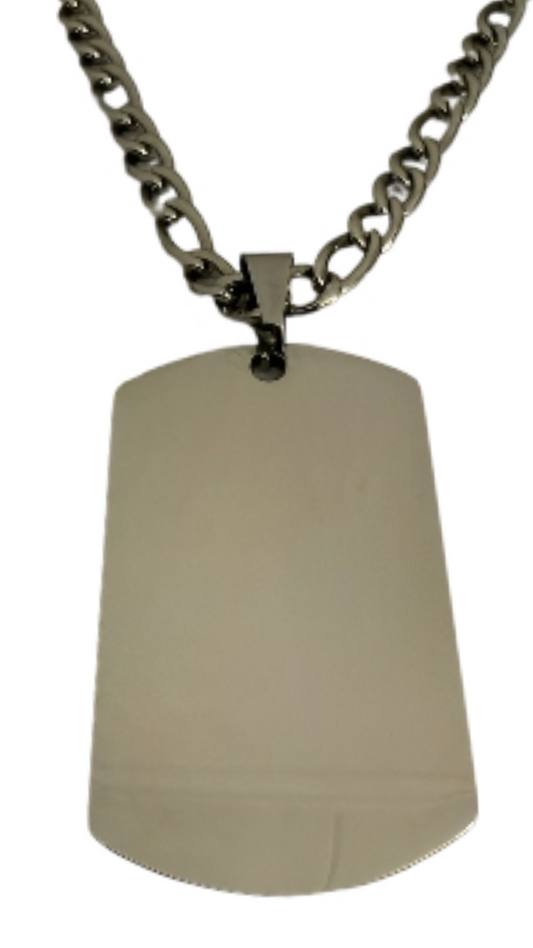 Collar plateado de acero inoxidable personalizable